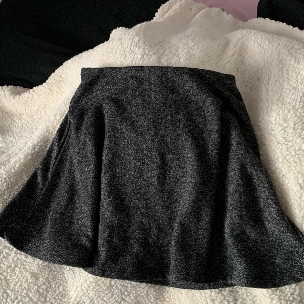 Gray Knit Skater Skirt